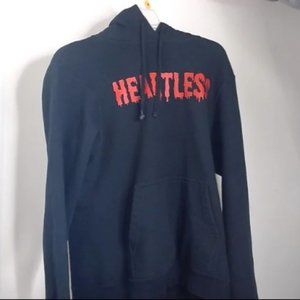 Goth Punk Blood Drip Font Heartless Hoodie Small